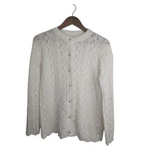 Vintage Wintuk Cottagecore Romantic Cable Knit Buttoned Cardigan Sweater Sz M